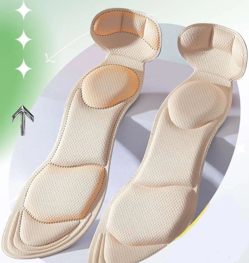 4pcs 7 In 1 Memory Foam Insoles High-heel Shoes Insoles Anti-slip Cutable Insole Comfort Breathable Foot Care Massage Shoe Pads