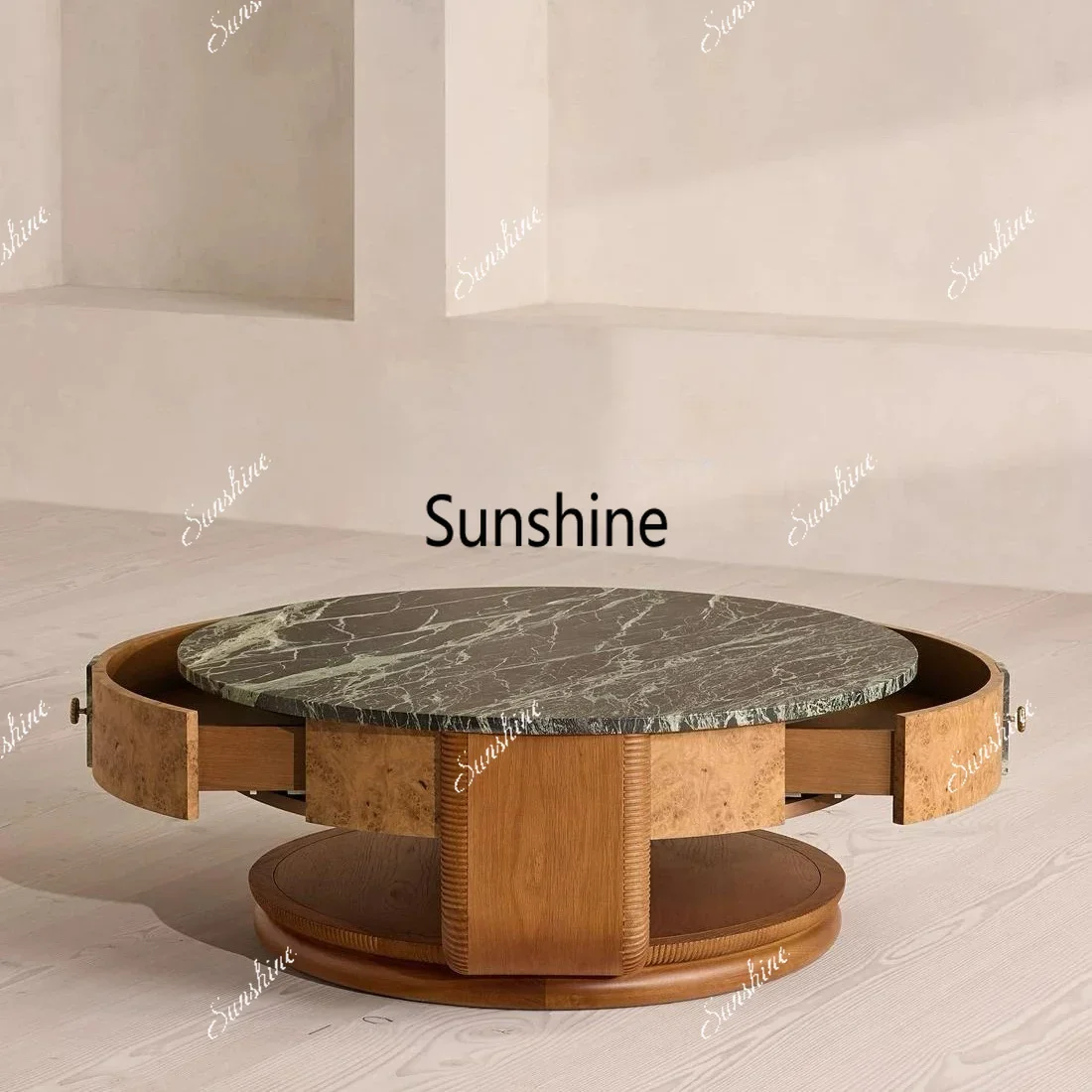 Medieval style solid wood coffee table living room household small apartment coffee table homestay tea tableTJ
