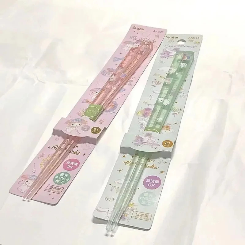 산리오 마이 멜로디 젓가락, 애니메이션 피규어 시나모롤, 몰드 방지, 휴대용 카와이 크리스탈 젓가락, 레스토랑 용품, 어린이 선물