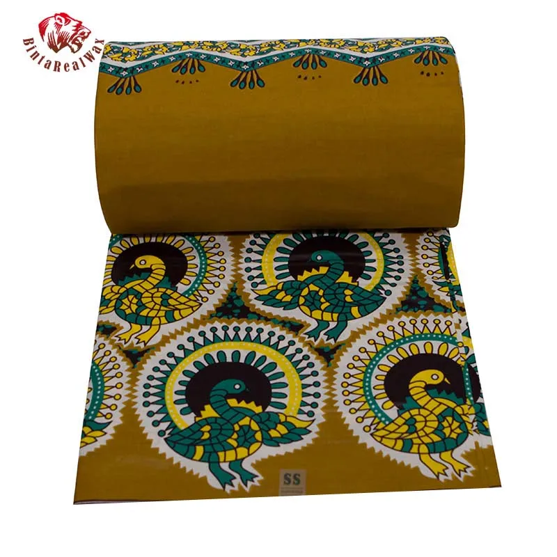 Ankara African Wax Print Cotton Fabric Bazin Riche BintaRealWax Batik Fabric Breathable Cotton Fabric for Party Dress 24fs1254