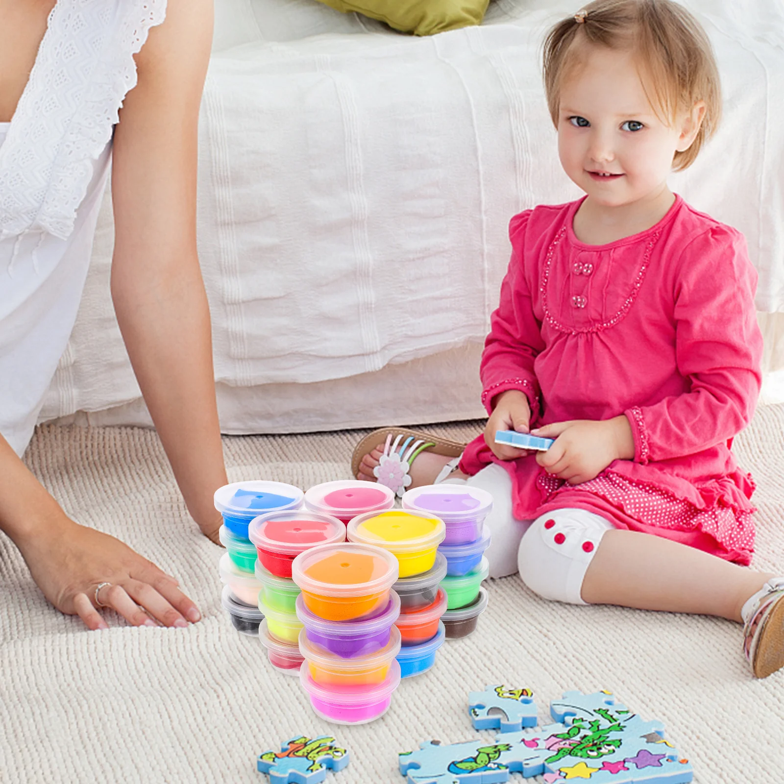 1 Set 24 Colors Modeling For Kids Dry Clay Crafts Diy Kit Tools Bright Polymer Clay Sculpting Children Handicrafts Set