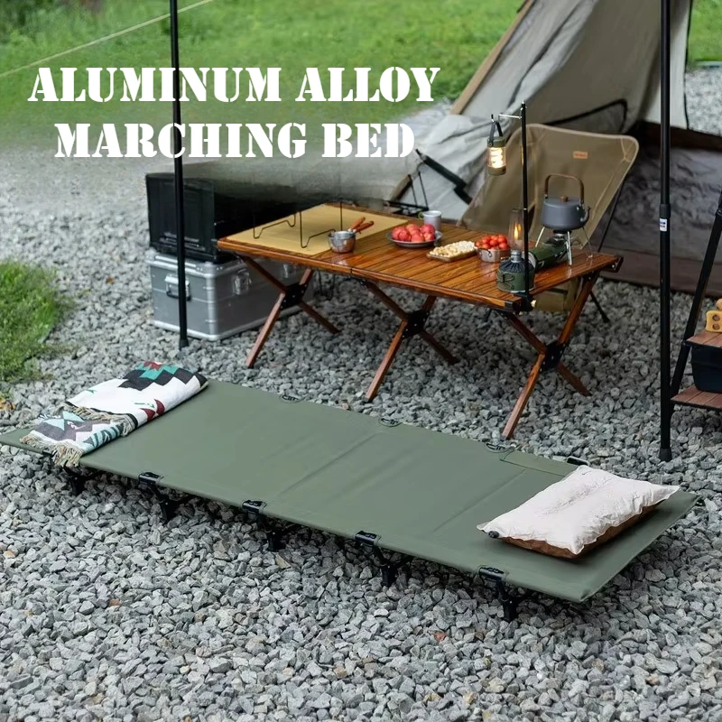 Outdoor Camping Military Bed Ultra Light Aluminum Alloy Portable Folding Bed Breathable and Sturdy for Outdoor Exploration