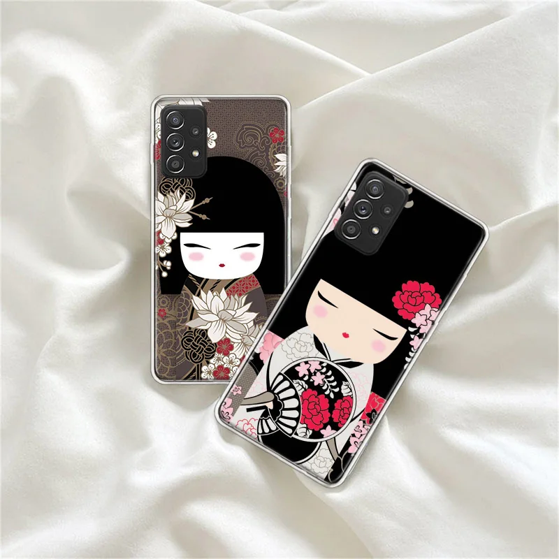 Kokeshi Doll Coque Shell Phone Case For Galaxy Note 20 Ultra 10 Lite 9 8 A05S A15 A25 A35 A55 M11 M12 M21 M30S M31 M32 M51 M5