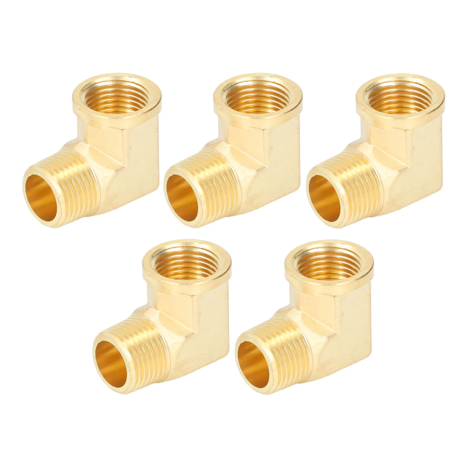 5Pcs 90 Degree Elbow Brass Pipe Fittings 1/2in NPT Male to Female Brass Plumbing Fittings Plumbing Accessories