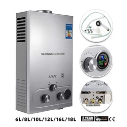 Heater Gas Water Boiler LPG/Nature Gas Gas Propane 8L/10L/12L/16/18L Hot Water Heater Camping Water Heater Kit With Shower Head