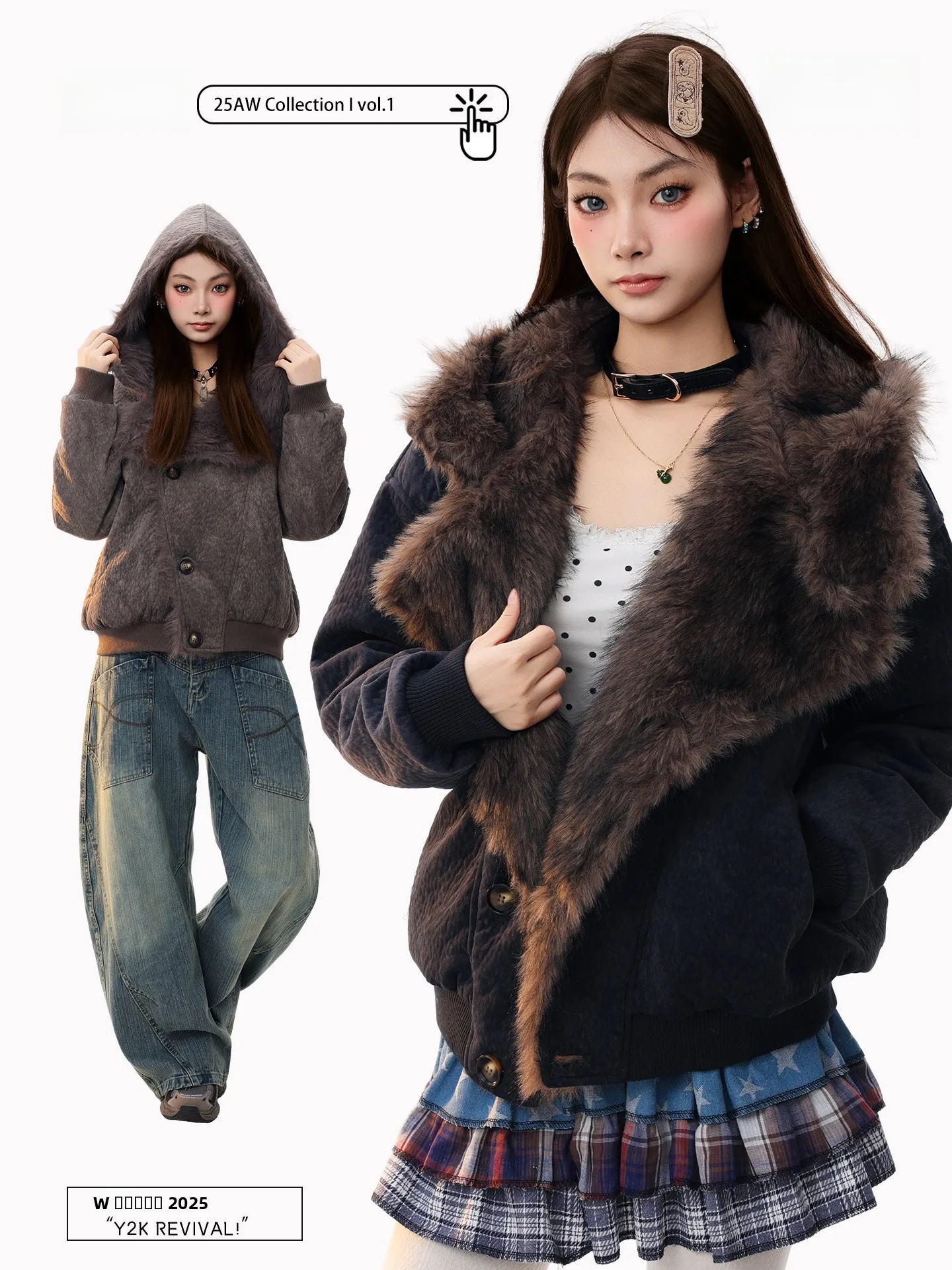 

Пальто PBB American Retro из утолщенного хлопка с меховым отложным воротником для женщин, теплая одежда для пар, Mountain Eagle