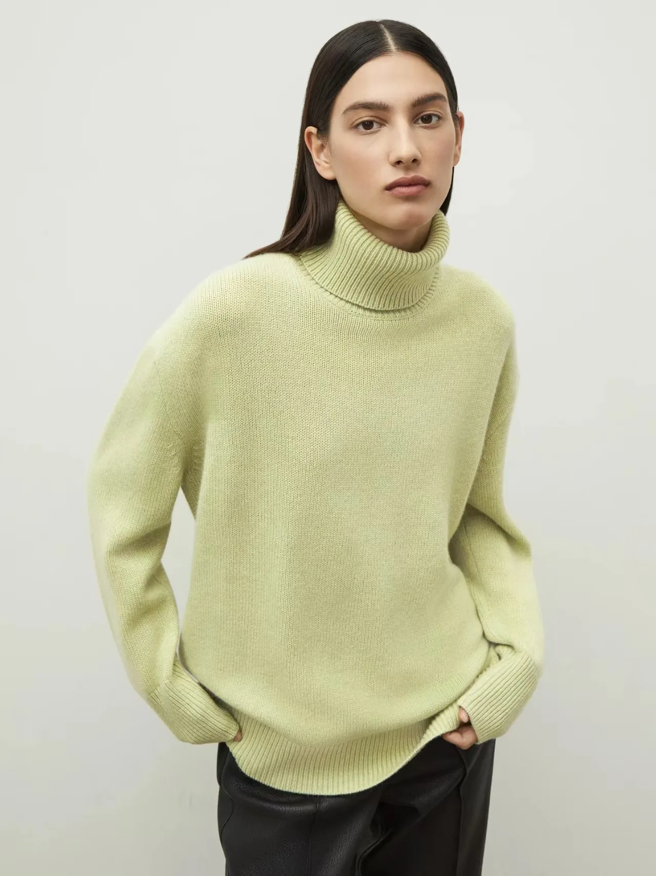 Faionable Versatile High Ne Knitted Sweater Top Warm Cozy Long Sve Autumn Winter Women's Faion Commute Sle Knitwear