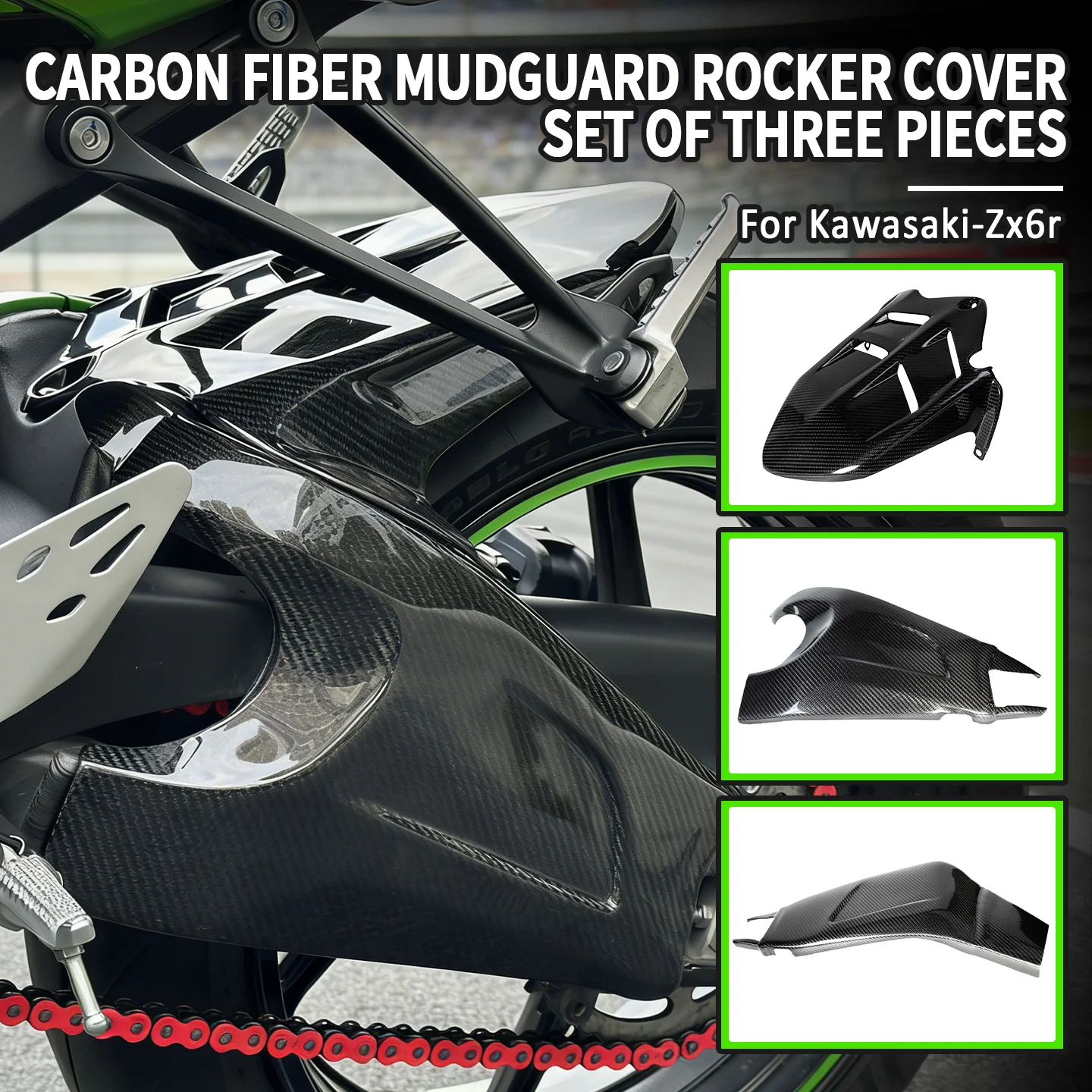 

ZX-6R Rocker Arm Cover For Kawasaki Ninja ZX6R ZX-6R ZX636 Motorcycle Left Right Swingarm Guard Cover 6R Fender Mudguard 2013-25