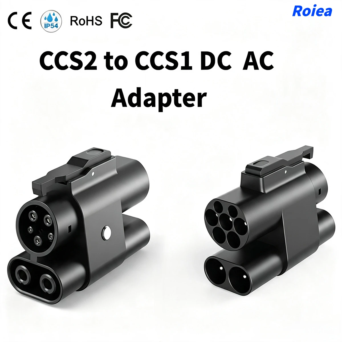 Roiea CCS2 zu CCS1 DC AC EV Ladeadapter 250A/500A 1000V DC 32A 240V AC für CCS2 zu CCS1 DC+AC Elektrofahrzeug-Ladegerät