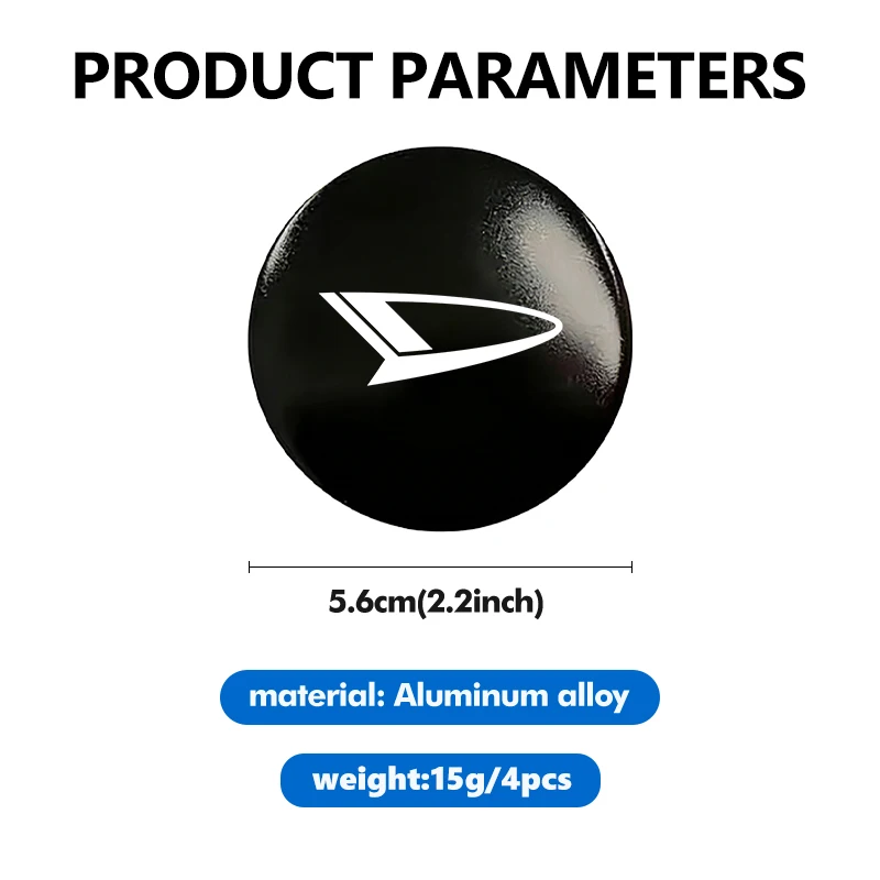 For Daihatsu 56mm Aluminum Car Wheel Center Hub Cap Sticker Decoration Accessories Luxio Terios Sirion Mira Materia Rocky Move view 5