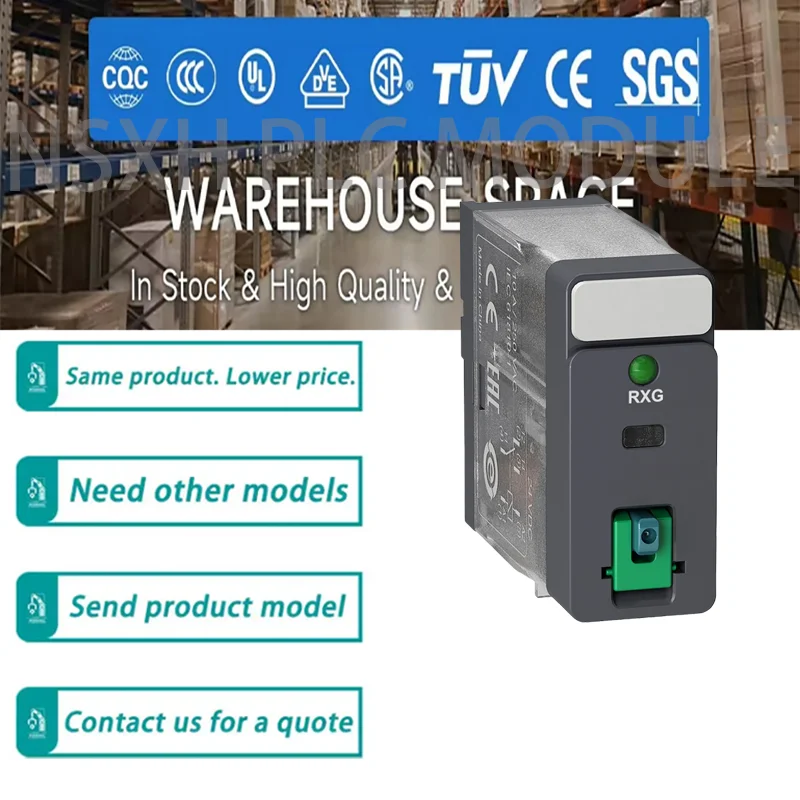 

New Original Interface Plug In Relay 24V DC 10A 1CO With LED RXG12BD
