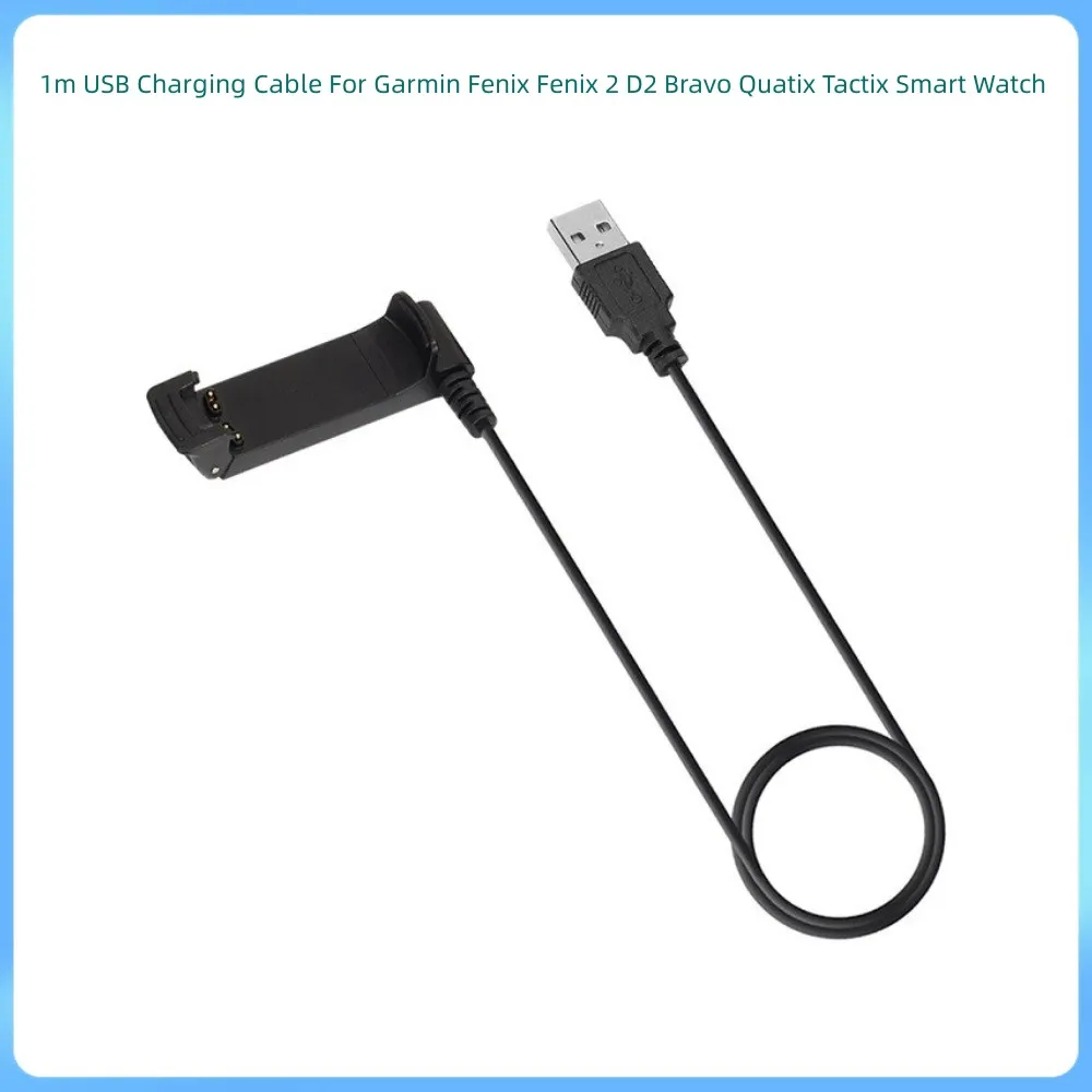 1m USB Charging Cable For Garmin Fenix Fenix 2 D2 Bravo Quatix Tactix Smart Watch