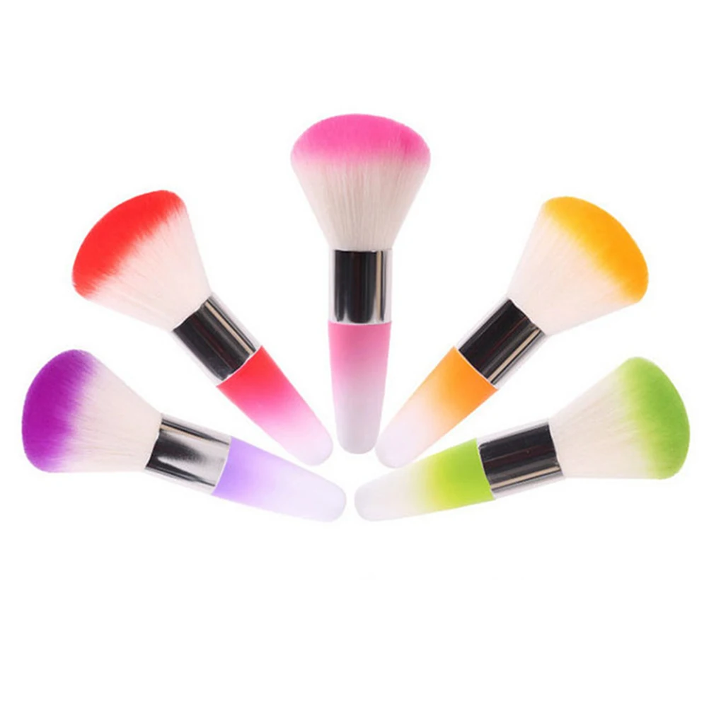 2 pennelli per polvere per nail art, spazzola flessibile per detergente per polvere per unghie in acrilico, pennello per trucco per manicure personale fai da te
