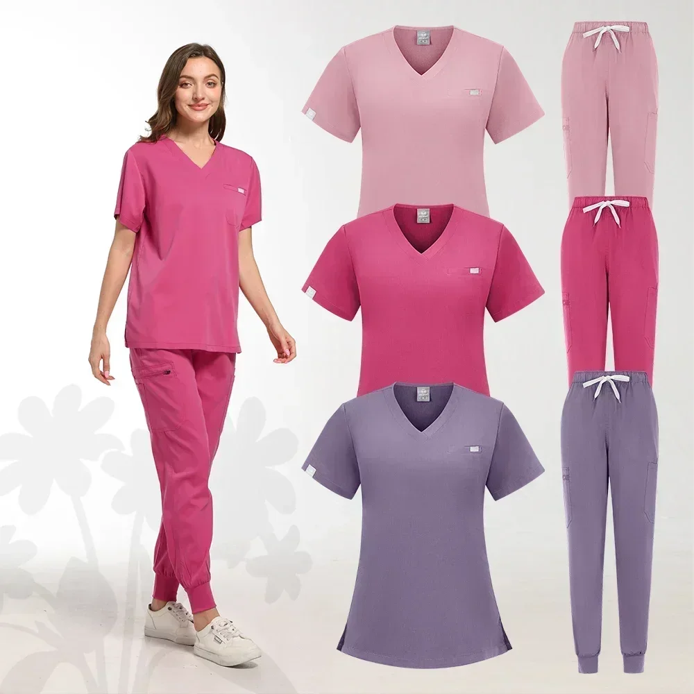 Ensemble d'infirmière élastique et pantalon à poche, uniforme médical, vêtements chirurgicaux pour médecin, accessoires d'infirmière, vente en gros, nouveau