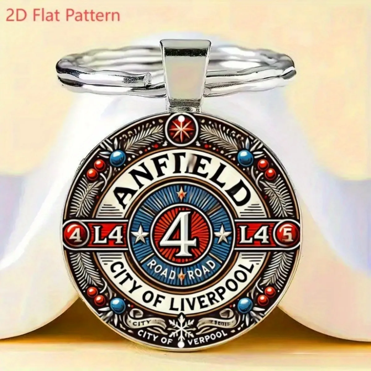 Chaveiro Liverpool Anfield L4 Sign. Design vibrante de liga de zinco de inspiração vintage. Um presente durável e nostálgico para qualquer fã de Reds.