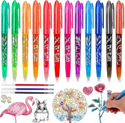 12 farben Löschbaren Gel Stifte 0,5mm Multi-farbe Nachfüllen Kawaii Farbigen Stift für Zeichnung Schreiben Gel Tinte Rollerball stift Schreibwaren