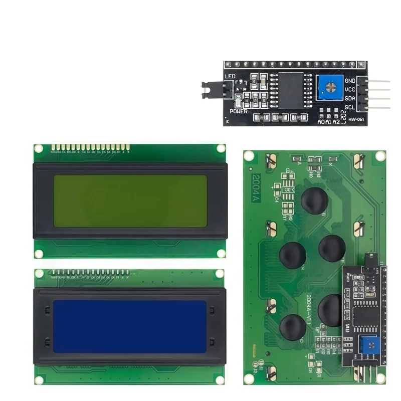 LCD 2004 1602 Module bleu vert écran pour Arduino LCD 16x2 20X4 caractère UNO R3 Mega2560 affichage PCF8574T IIC I2C Interface
