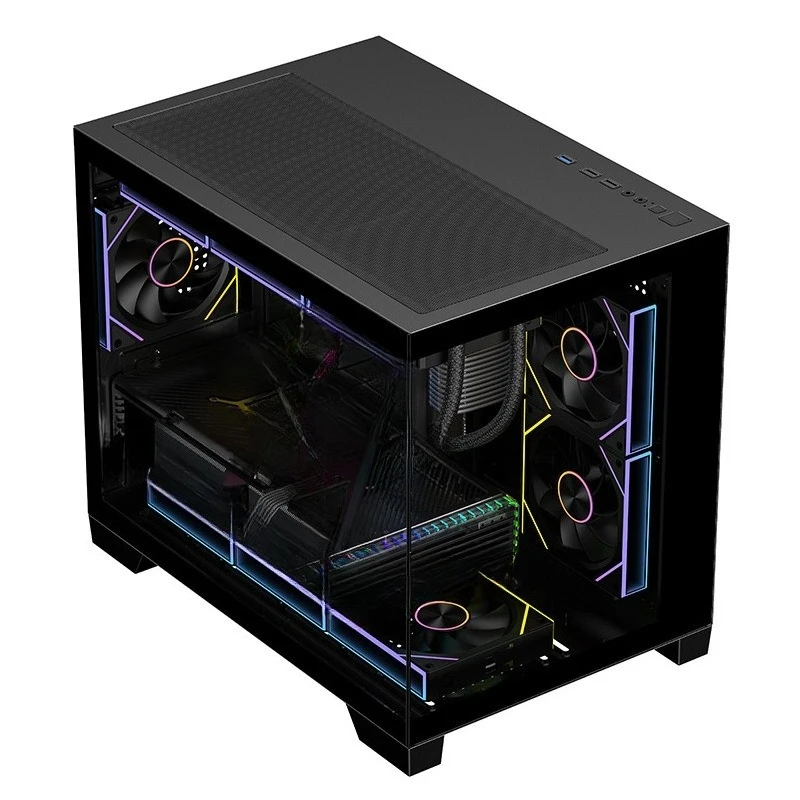 Sea view room full side through chassis tempered glass supports 360 water-cooled game e-sports