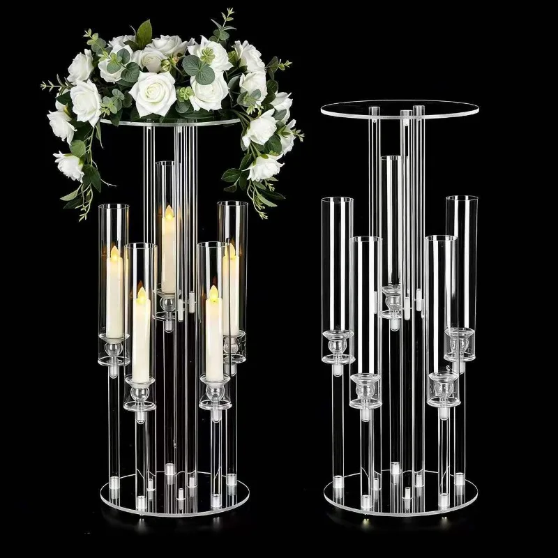 Simplicity Acrylic Candle Holder Luxury Exquisite Candle Holders Party Dining Table Decorative Candlestick Home Decoration