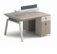 Wire Socket and Partition Office System Office Table Wholesale Panel Veneer Table Top Four Seats Workstation