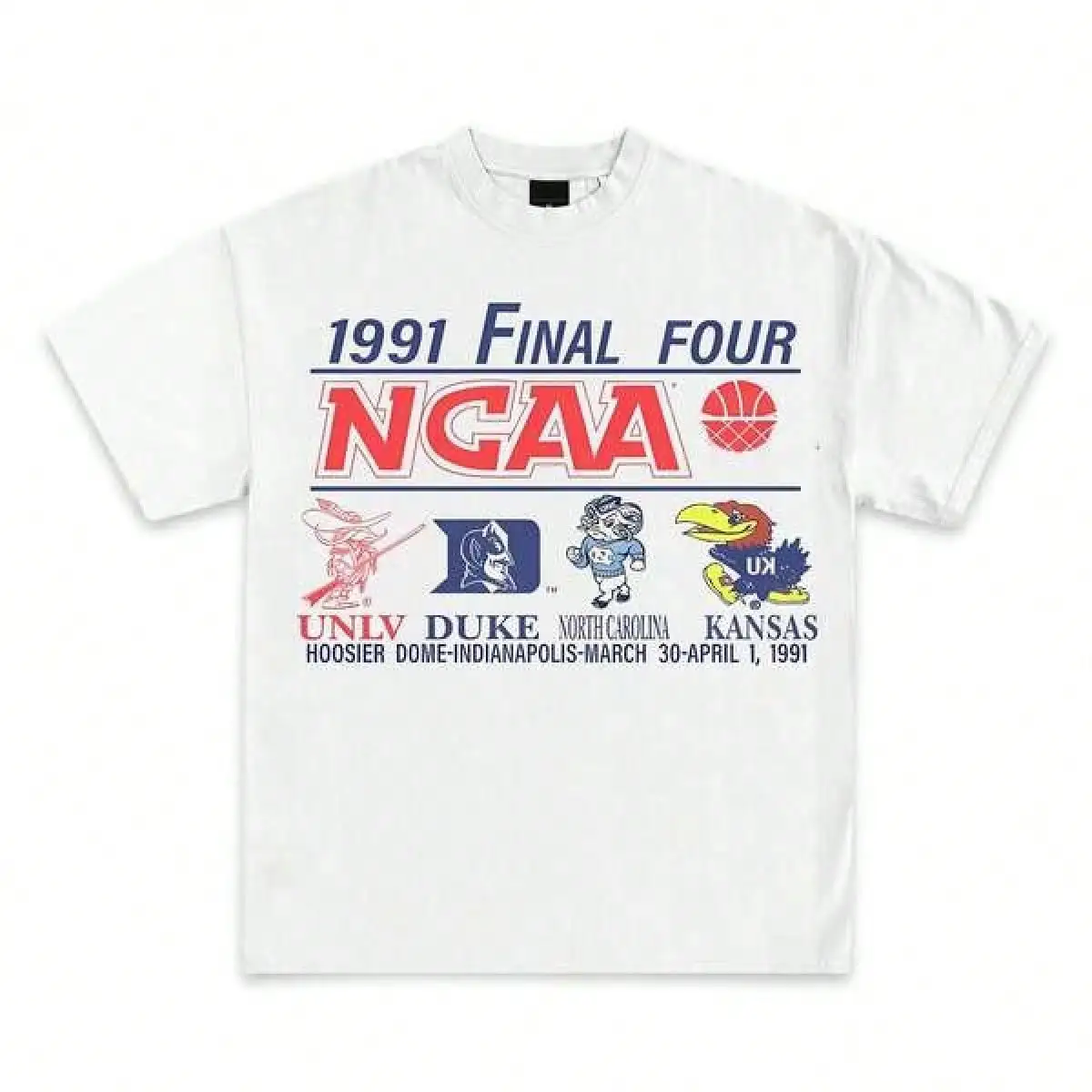T Shirt Print ,Graphic-Cotton Tees Size Plus,1991 Final Four Hoosier Dome Team Logos Graphic T-Shirt,With Shirt,Summer Tops,Shirt Suitable