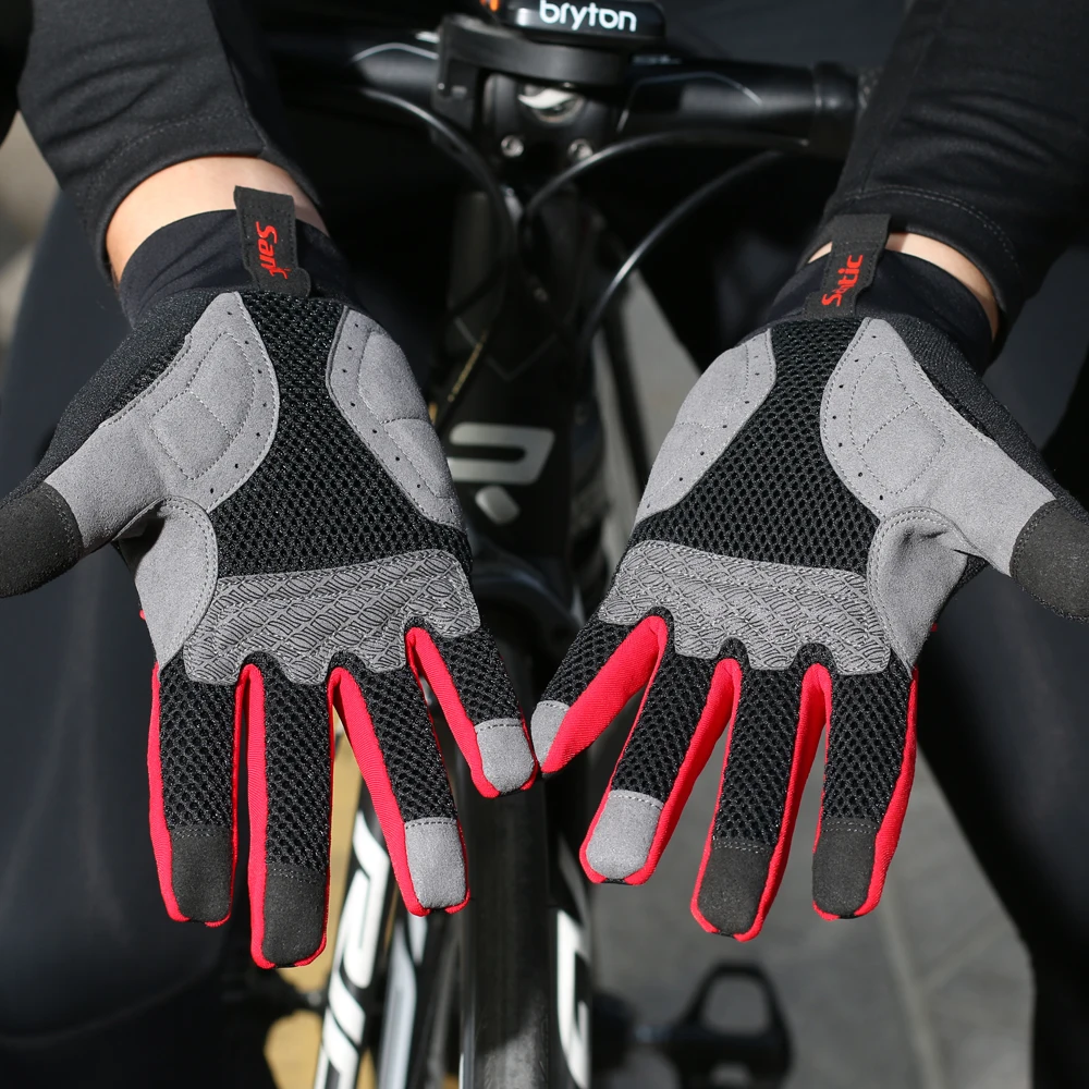 Santic Winter  Cycling Gloves Windproof Bike Bicycle Motorcycle Gloves Anti-Shock Breathable Mountain Bike Gloves K9M9134