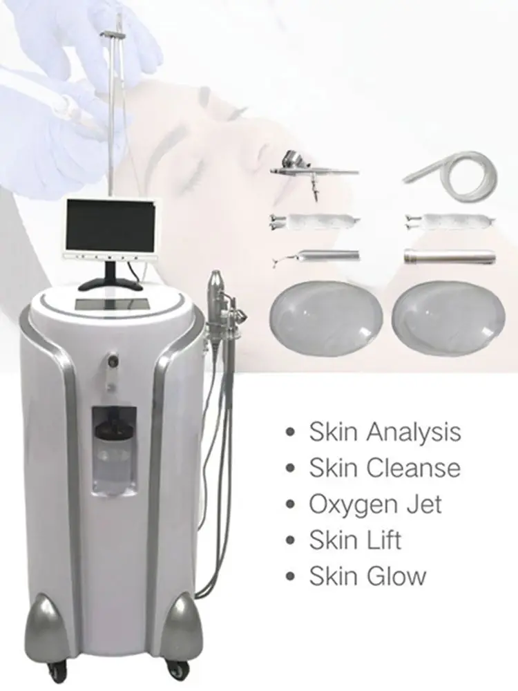 Water Oxygen Jet Peel Facial Moisturizing Vacuum Pen Deep Cleansing BIO Skin Rejuvenation Equipment With Skin Analysis Device