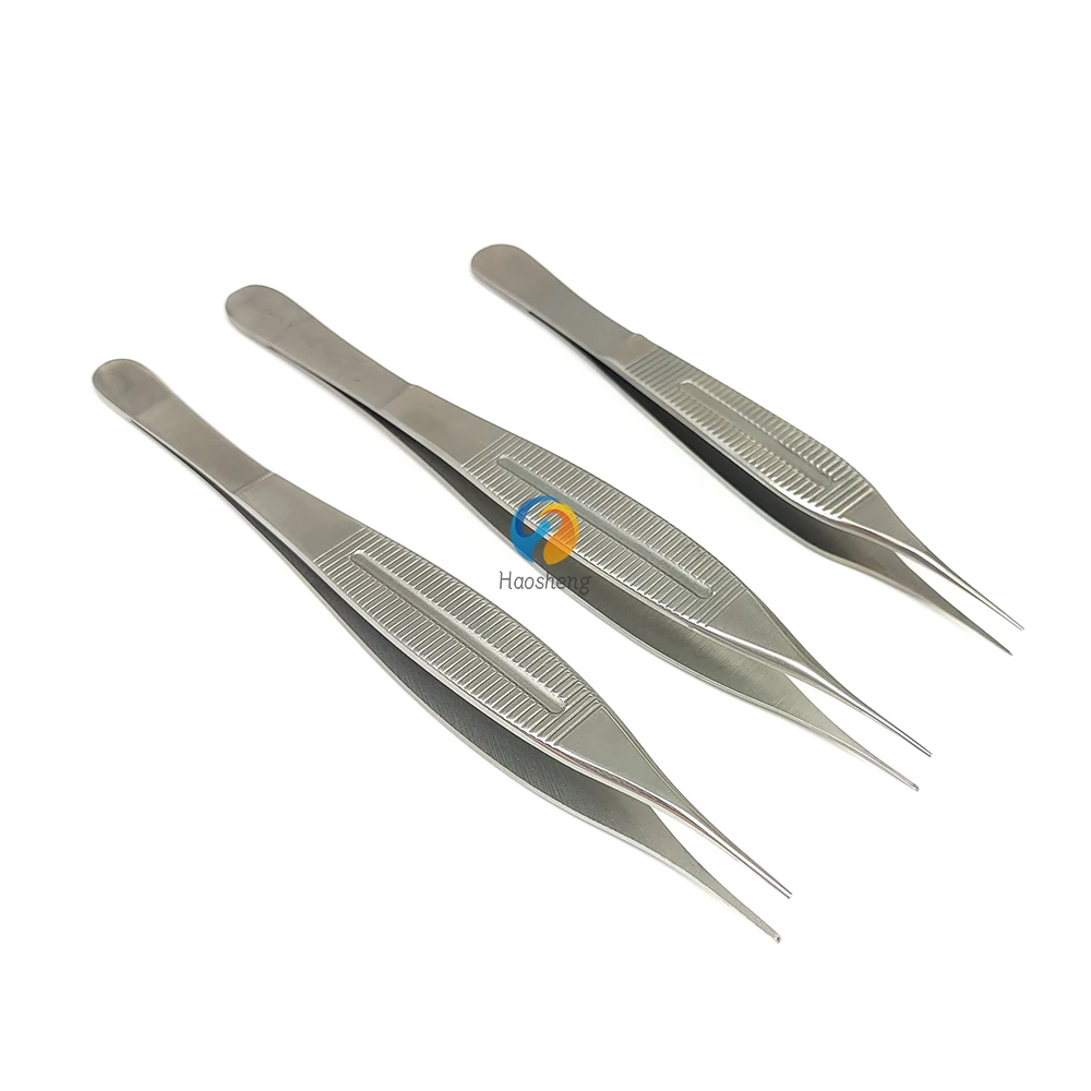 Adson Tissue Forceps Adson Micro Dissecting Forceps Straight Plastic Tweezer Smooth 1x2 Teeth 12.5cm 14cm