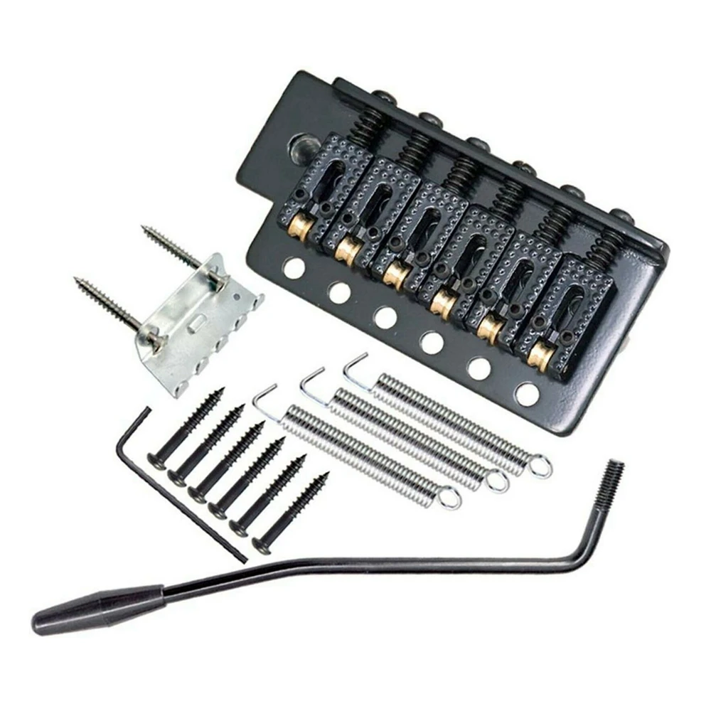 A Set 6 String Vintage Roller Saddle Tremolo Bridge System With Whammy Bar for FD ST SQ Electric Guitar Replacement