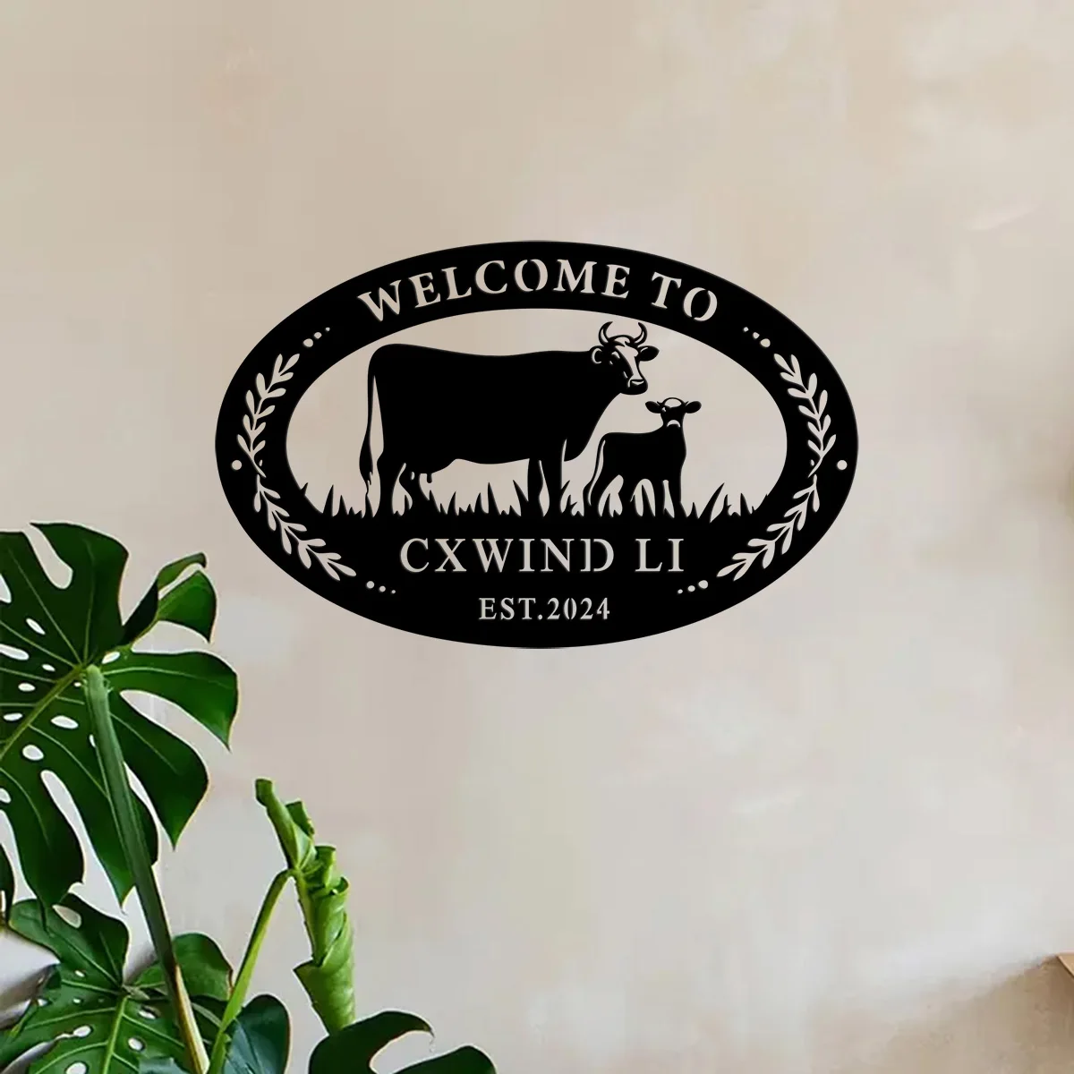 Custom Personalized Cow Metal Sign,Custom Farm Highland Cattle Metal Sign,Highland Cow Farmhouse Metal Wall Art,Cow Plaque Decor