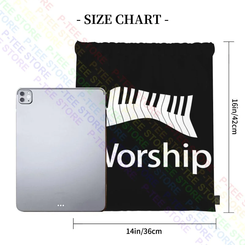 Aprojes Iworship Praise God Keyboard Piano Keys Drawstring Bags Gym Bag School Backpack Shopping Bag Outdoor Running