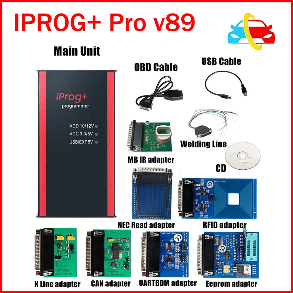 

Newest IProg Pro V89 Full Set Iprog V87 IMMO/KM/Radio/Airbag Reset Dashboard Diagnostic Tool ECU Key Programmer Tool