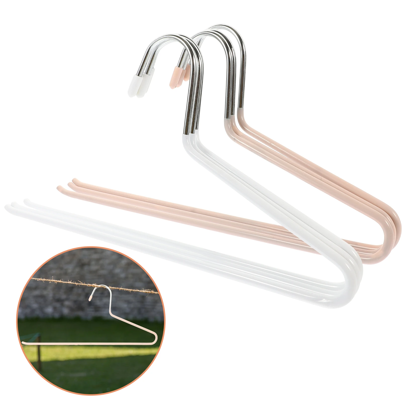 

6pcs Pants Hangers Multipurpose Open Ended Heavy Duty Closet Organizer For Trousers Scarves Ties Non Slip Household