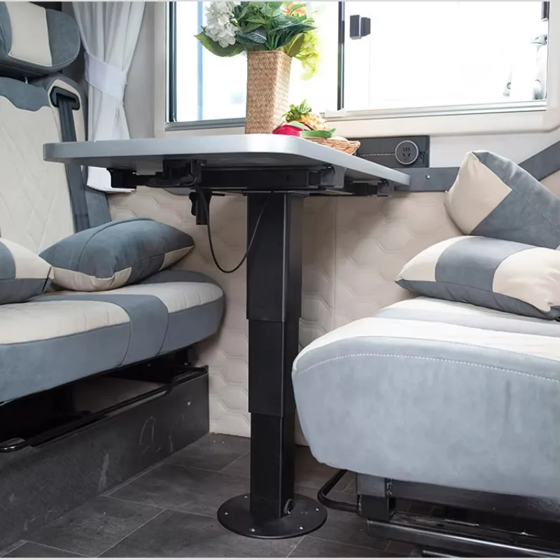 رائجة البيع RV63004 تلسكوبي سبائك الألومنيوم والصلب RV الأسود الجدول الساق شاحنة التخييم جزء الجسم مع 2-Way انزلاق