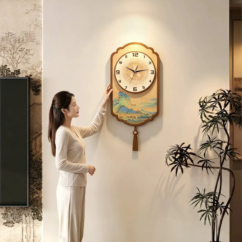 Chinese Style Vintage Wall Clocks Aesthetic Minimalist Design Modern Wall Clocks Luxury Living Room Reloj Pared Home Decoration
