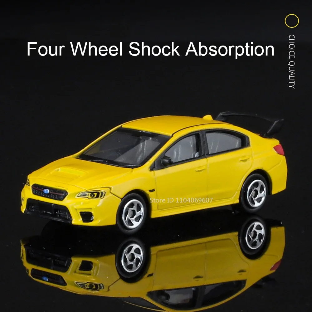 1:64 Subaru Impreza WRX STI Sportwagen Speelgoedmodellen Legering Diecast Schokabsorptie Slide Forward Mini Supercar Model voor Jongen Geschenken