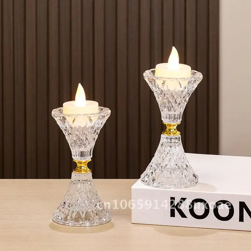

Glass Tapered Candlestick Clear Crystal Candlestick Elegant Candlestick Glass Candlestick