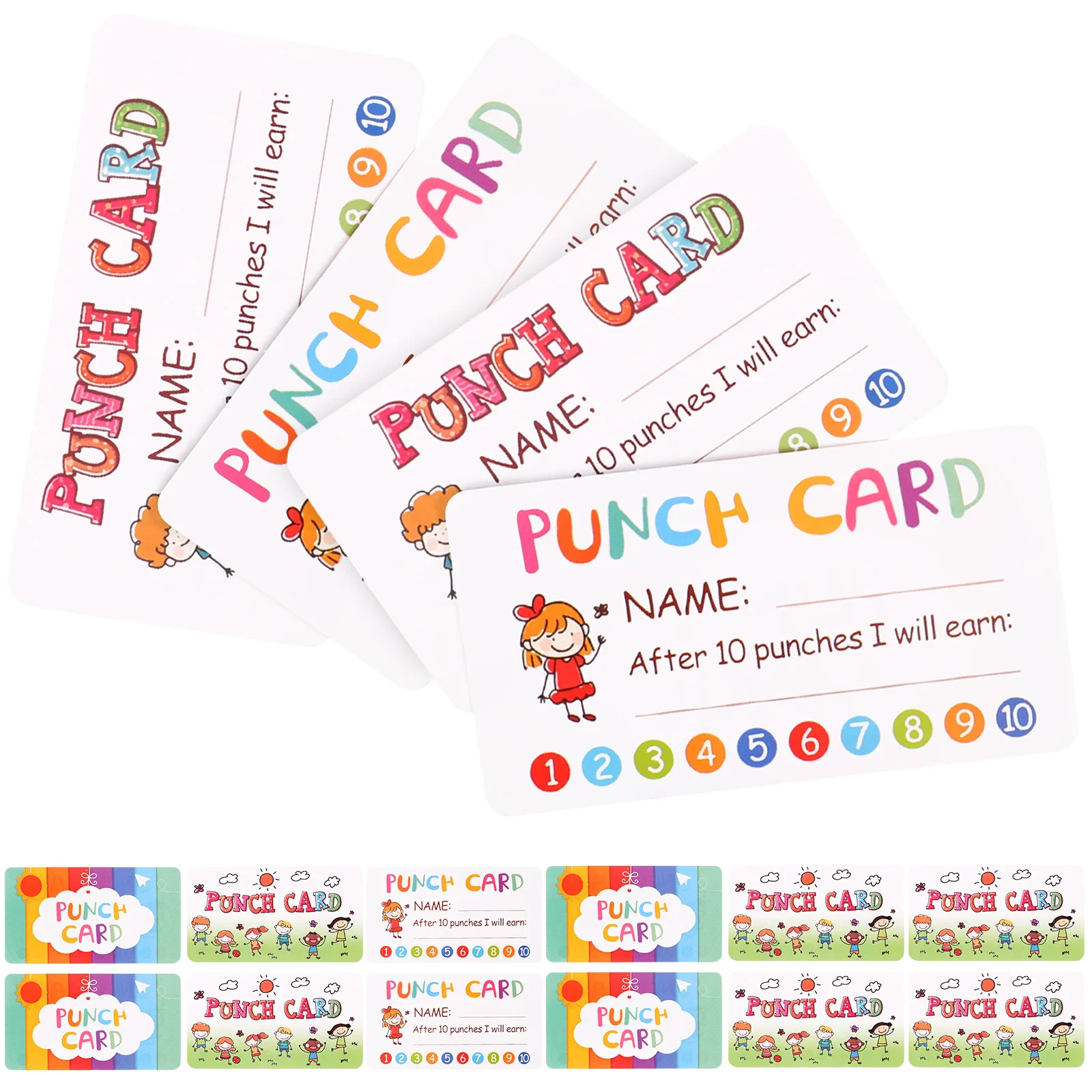 20 Sheets PUNCH CARD Cards Children Reward Stickers Fragrance Paper Business Encouragement Classroom Teaching Smooth