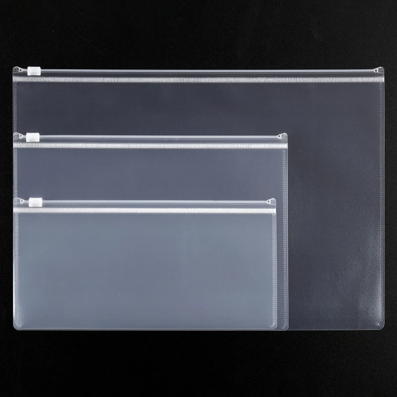 10PCS A4A5A6 Exam Mesh Zipper Bag Student Office Simple Large Capacity Transparent Document Bags image 6