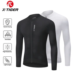 X-TIGER Men's Cycling Jacket Autumn Three-pocket Reflective Cycling Jersey Sports Mountain Bike Shirt Ciclismo Long Sleeve