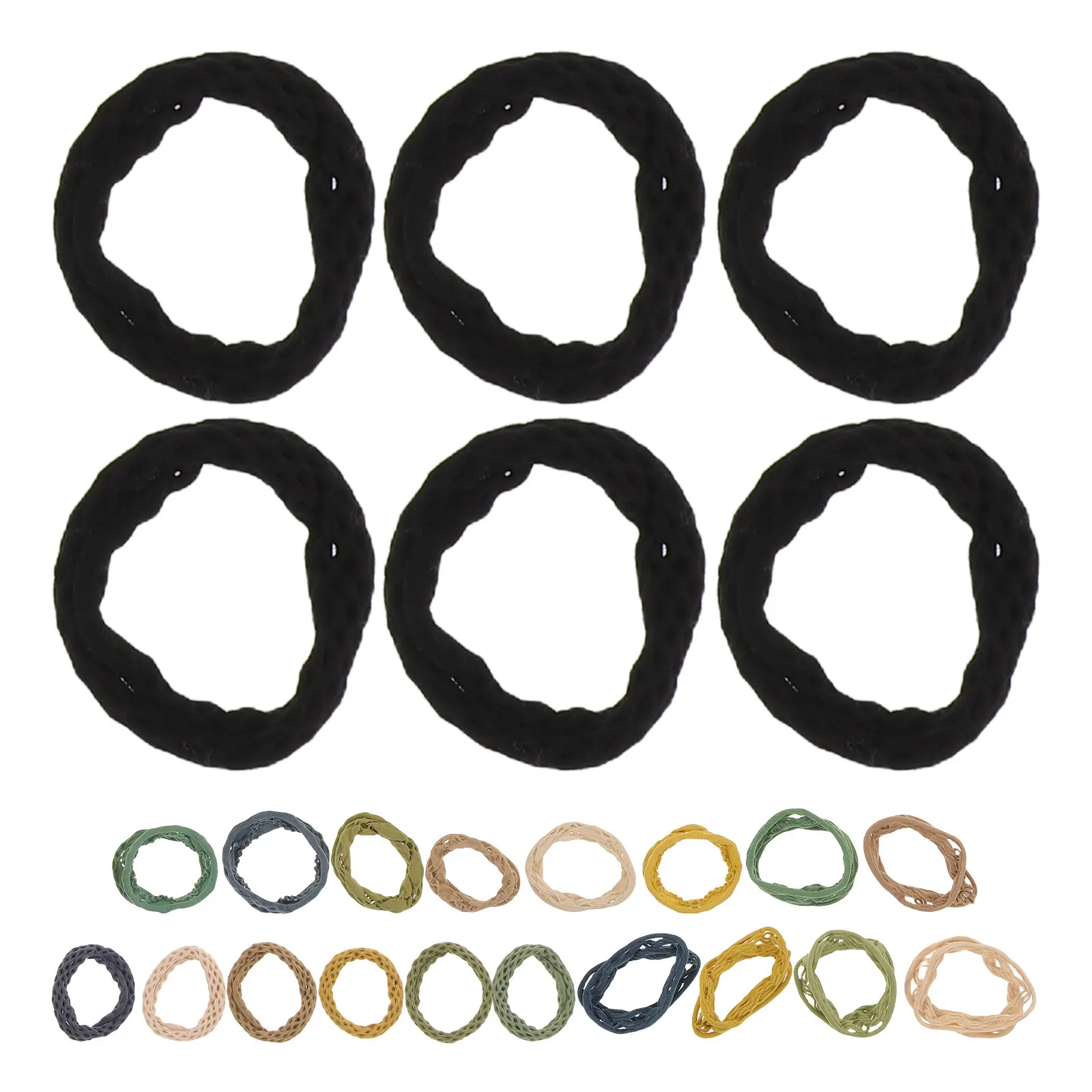 4Sets Hair Ties No Damage Seamless High Elasticity Scrunchies Thick Hair Ponytail Holders Women Travel Workout