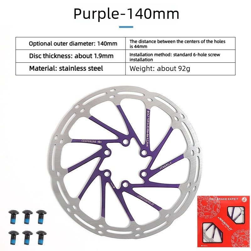 Colored Centerline Brake Disc - 180mm Brake Disc MTB Suspension Rotor 140mm/160mm/203mm for XC/AM/Downhill Bikes,bike parts