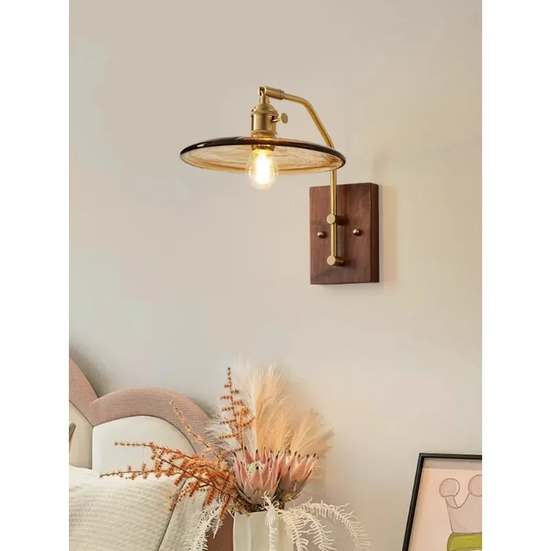 

Wabi Sand Wind Retro Brass Walnut Homestay Study Living Room Bedroom Bedside