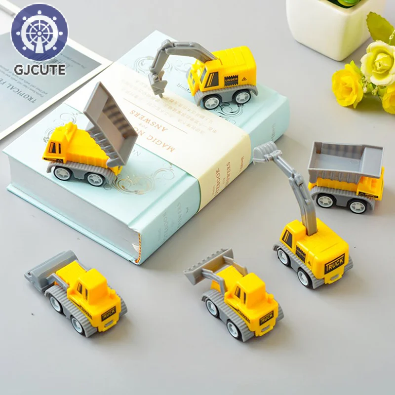 Mini excavadora de vehículos de ingeniería de construcción para niños, juguetes de coche extraíble, favores de fiesta de cumpleaños, relleno de Piñata, bolsa de trato, 10 piezas