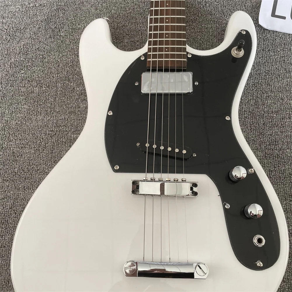 Ventures Johnny Ramone Mosrite Mark II White Electric Guitar Tune-A-Matic & Stop Tailpiece, Mini Humbucker Neck Pickup Guirars