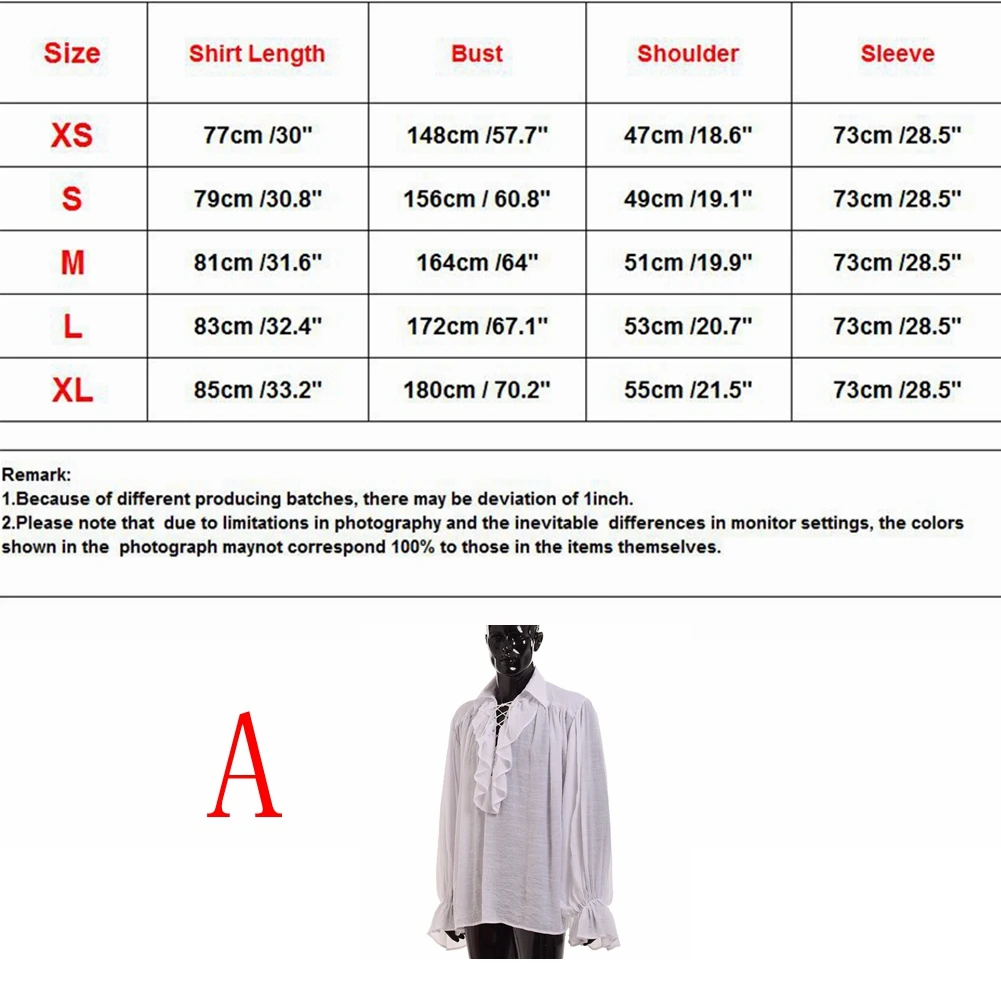 Men Pirate Shirt Theater Vampire Prince Poet Shirts Medieval Lace Up Renaissance Vintage Gothic Viking Blouse Tops