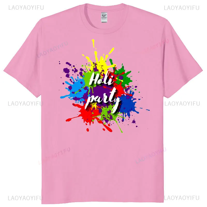 Happy Holi Hindu Family Matching Woman Printed T-shirt Traditional Festival Hindu Spring Cotton Short Sleeve Fashion T Srhit