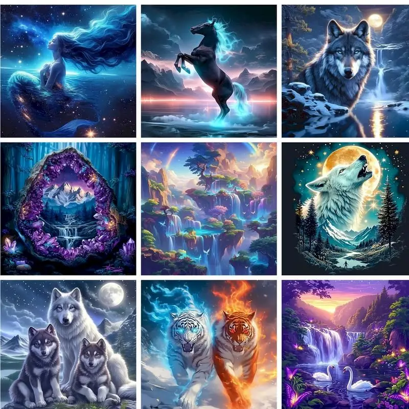 

GATYZTORY Acrylic Paint By Numbers For Adults Coloring By Numbers Animal Figure Home Decors Gift Picture Drawing Paint Kit Diy C