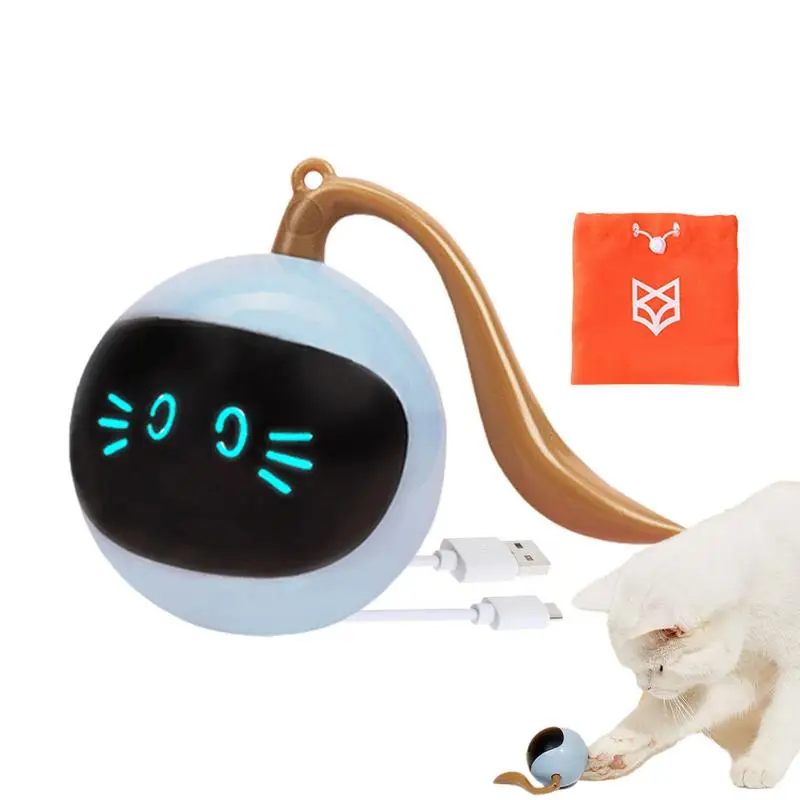 Smart Cat Ball Electric Self Rolling Interactive Power Ball Cat Toy Self Rolling And Power Ball Cat Toy Moving Cat Toy