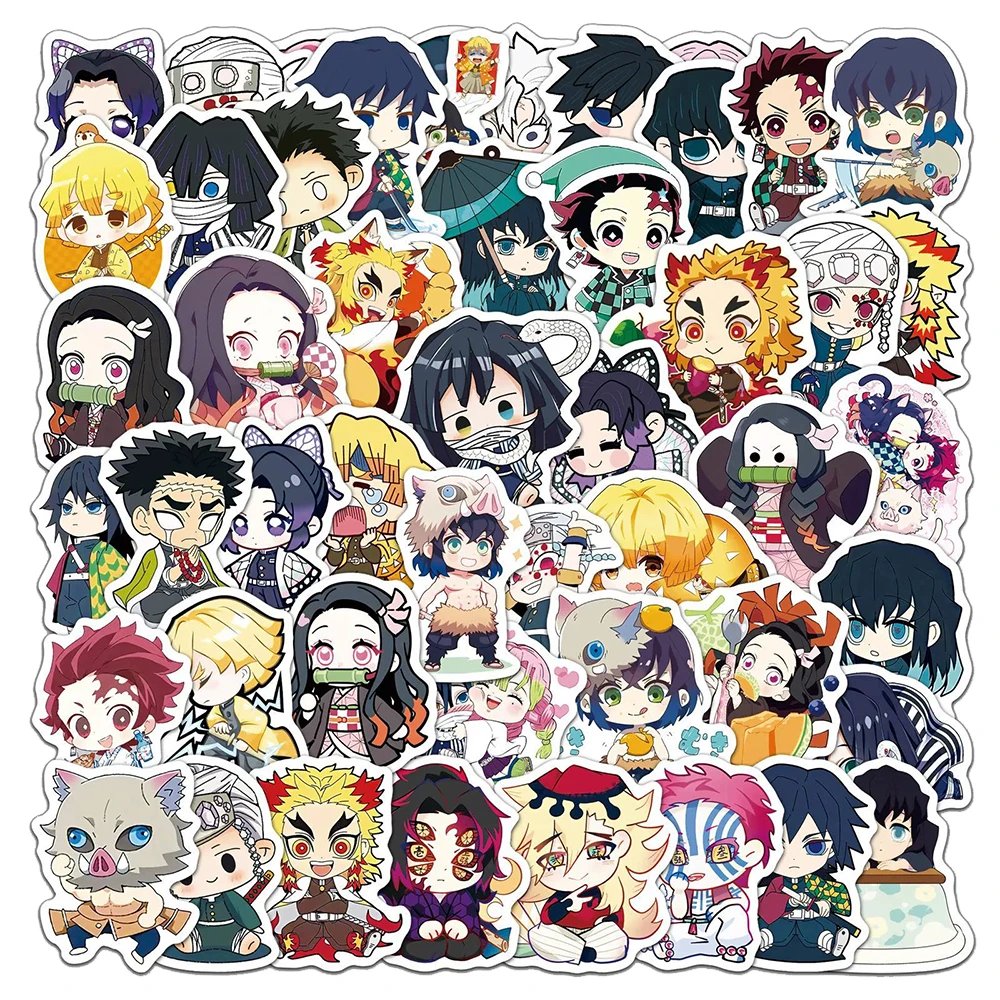 10/30/50pcs Q Version Demon Slayer Cartoon Stickers Cute Kamado Tanjiro Decal DIY Laptop Guitar Suitcase Kawaii Graffiti Sticker